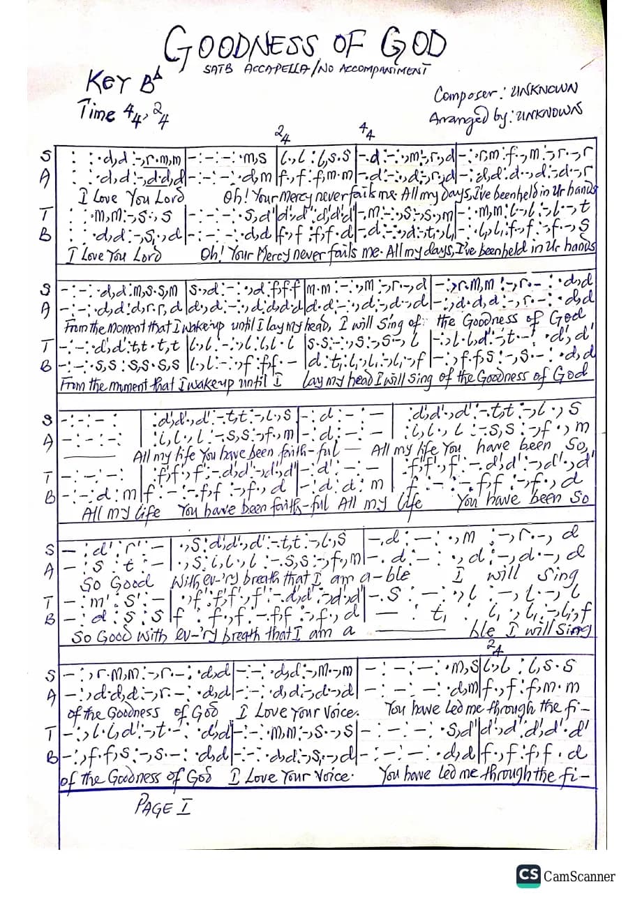 Goodness of God — first page