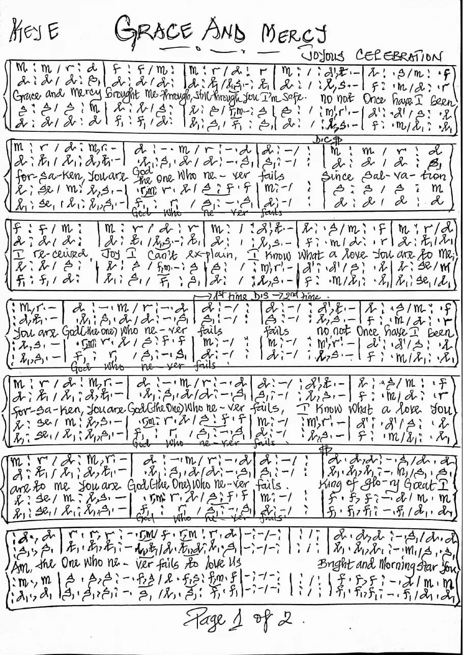 Grace and Mercy — first page