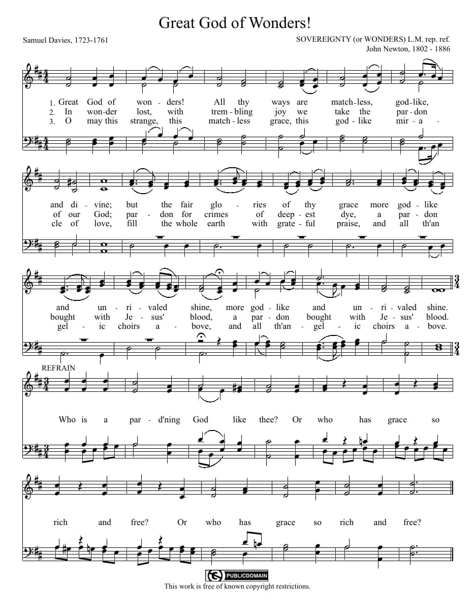 Great God of Wonders! — first page