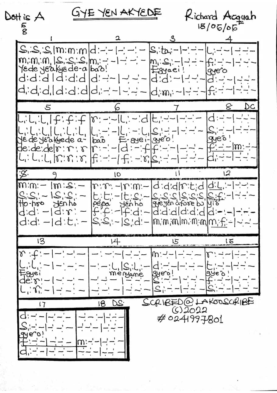 Gye Yɛn Akyɛde — first page