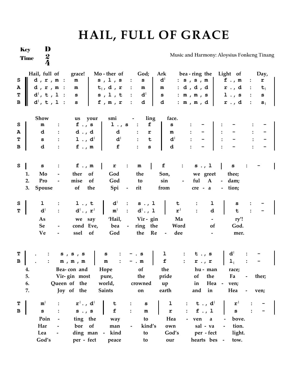 Hail Full of Grace — first page