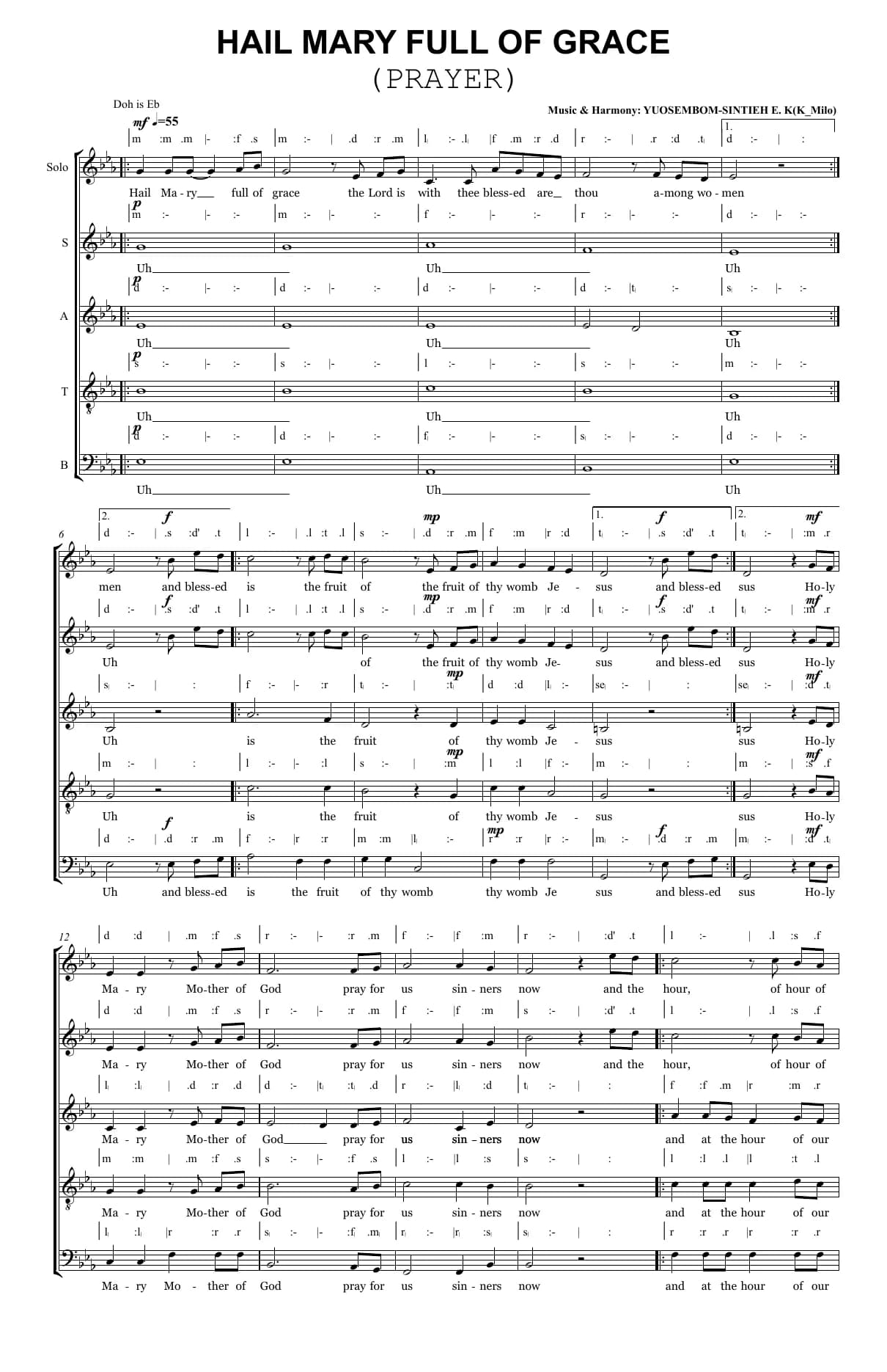 Hail Mary Full of Grace - V — first page
