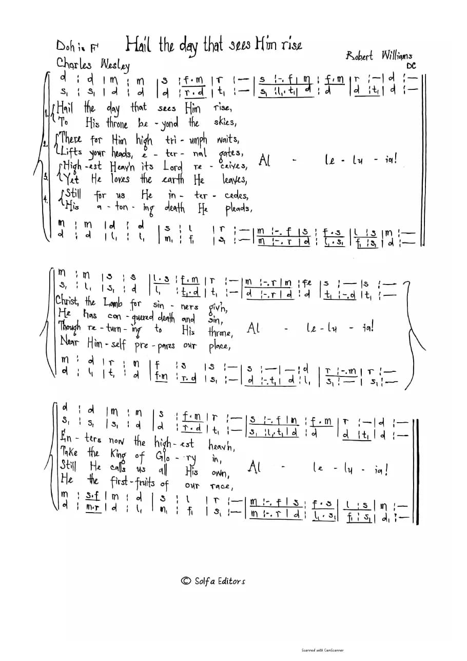 Hail the Day That Sees Him Rise — first page