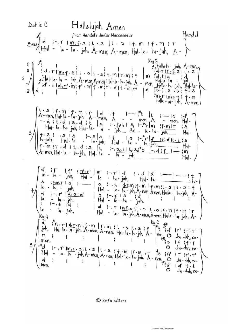Hallelujah, Amen - Judas Maccabaeus — first page