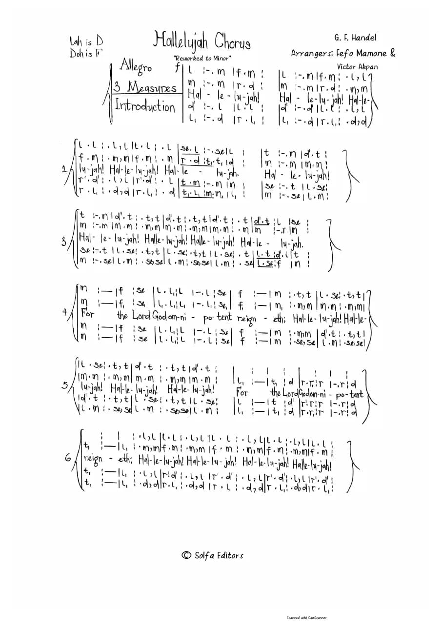 Hallelujah Chorus in B Minor — first page