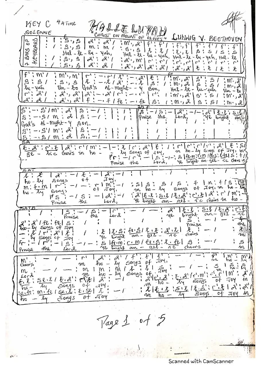 Hallelujah from 'Christ on Mount of Olives' — first page