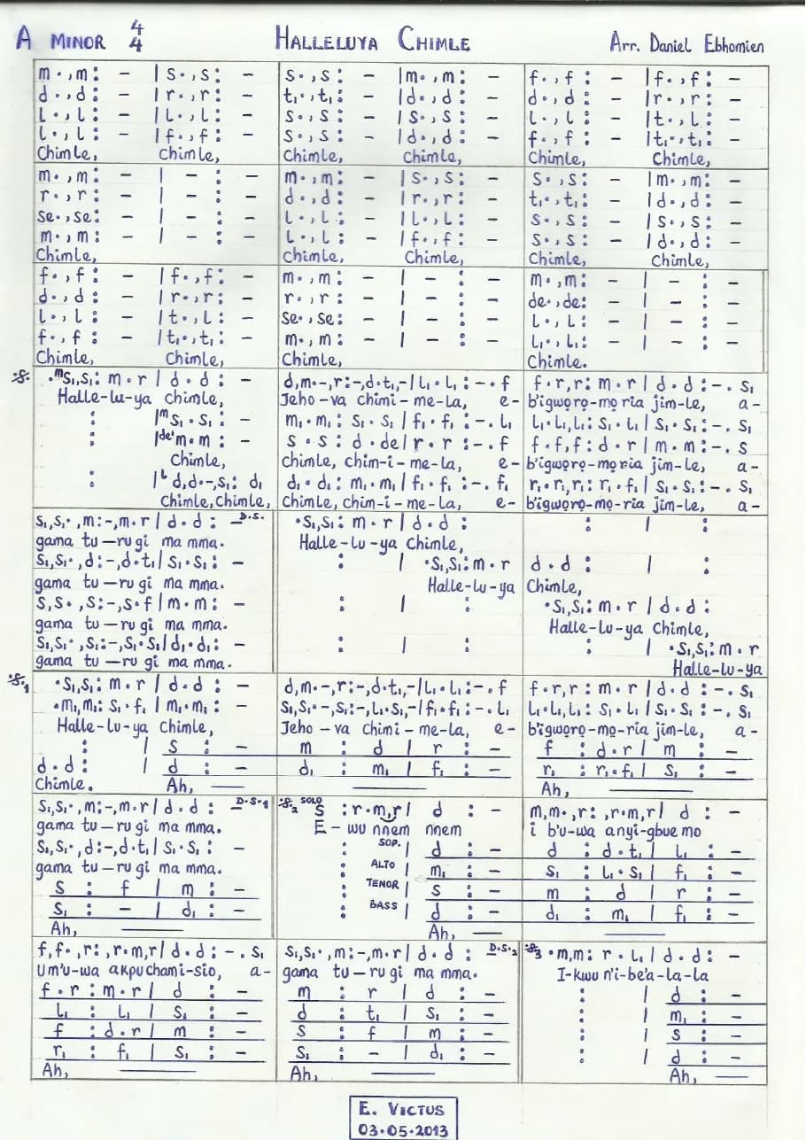 Halleluya Chimle — first page