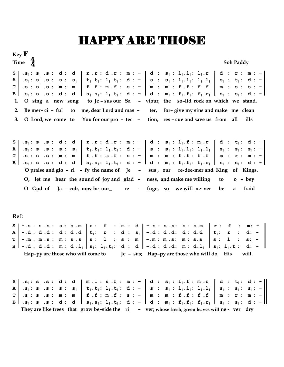 Happy Are Those — first page