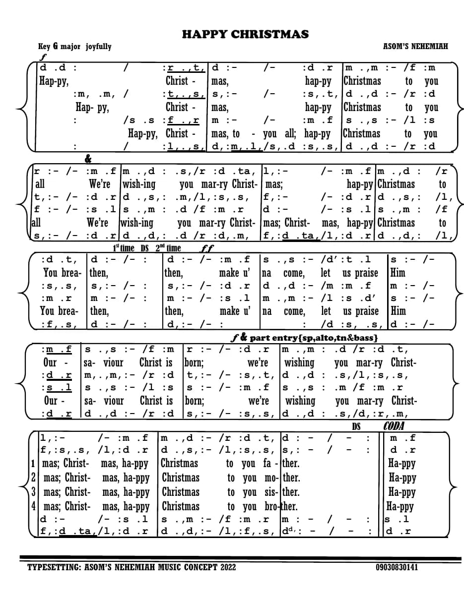 Happy Christmas — first page