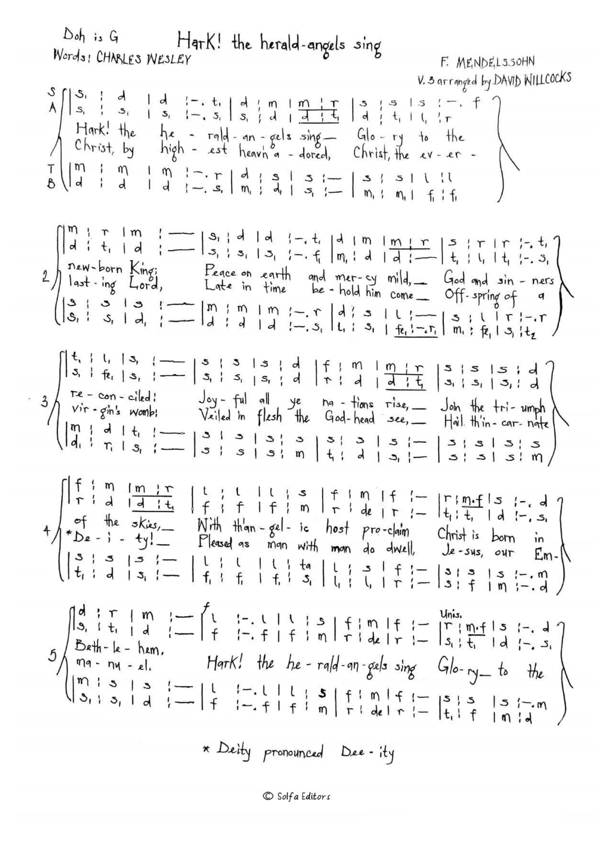 Hark! the Herald - Angels Sing — first page