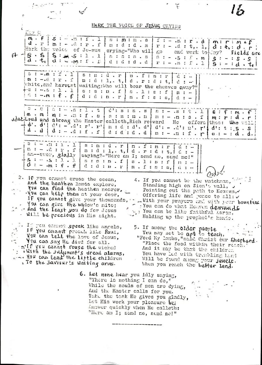 Hark the Voice of Jesus — first page