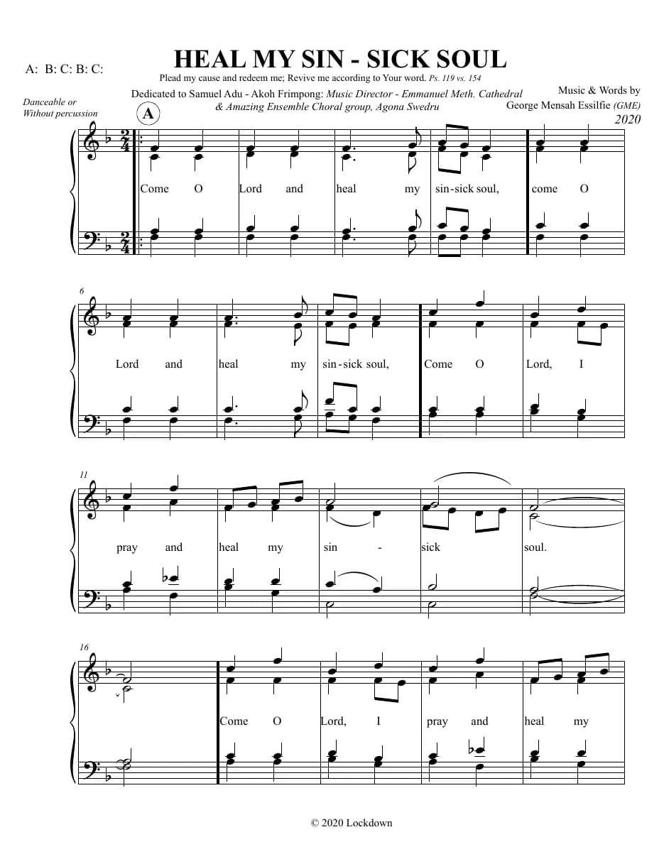 Heal My Sin Sick Soul Gme — first page