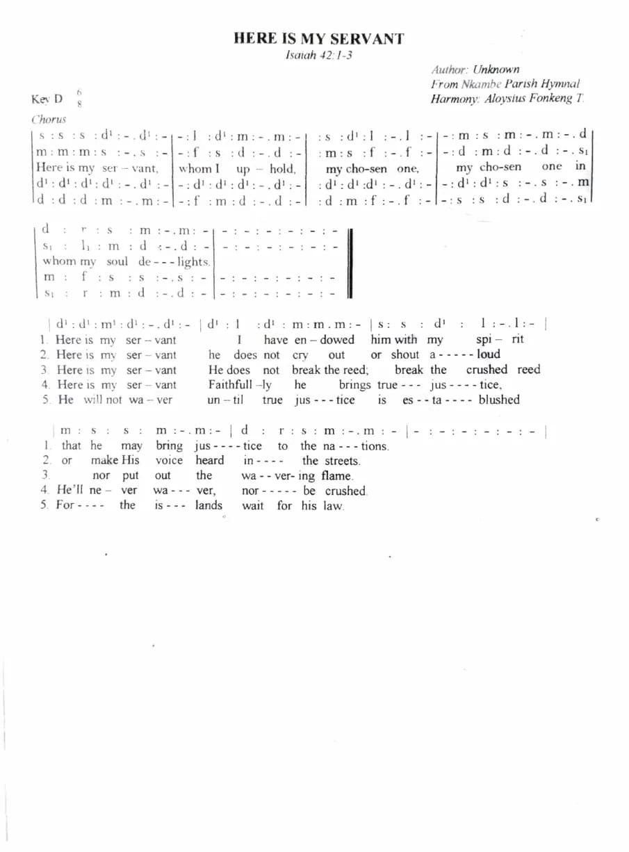 Here Is My Servant — first page