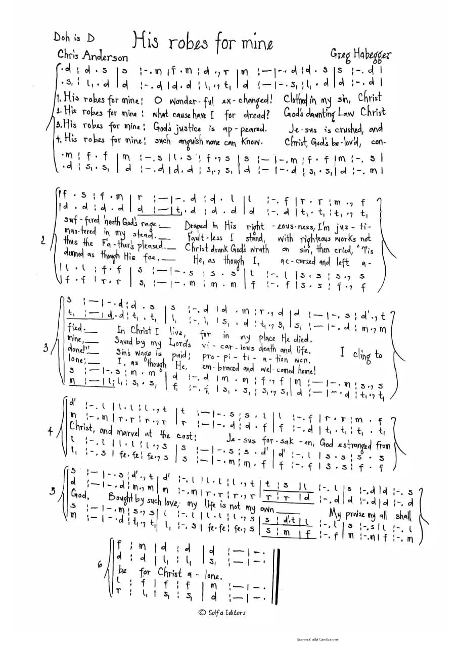 His Robes for Mine — first page