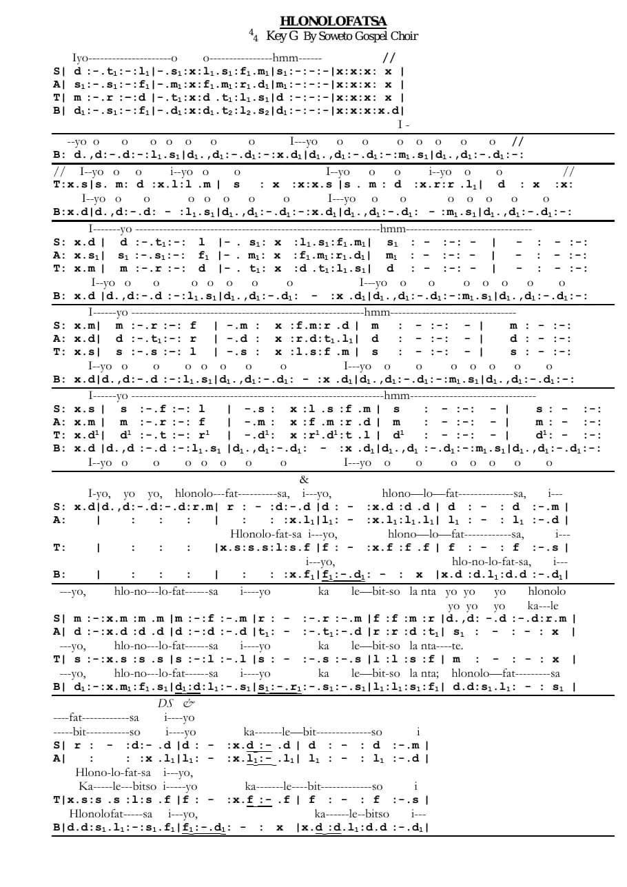 Hlonolofatsa — first page