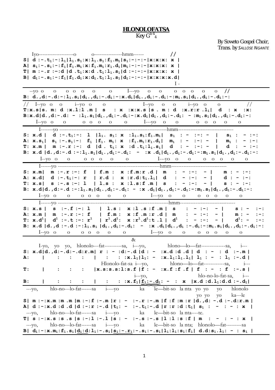 Hlonolofatsa — first page