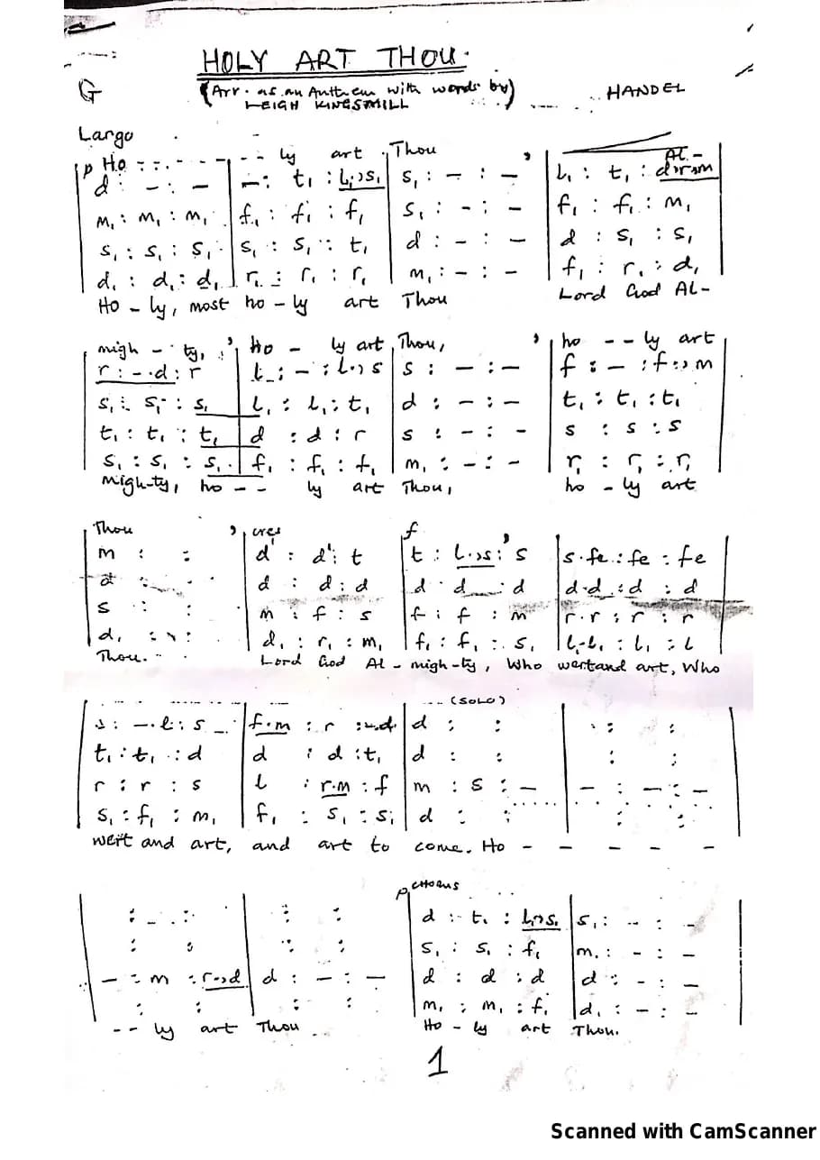 Holy Art Thou — first page