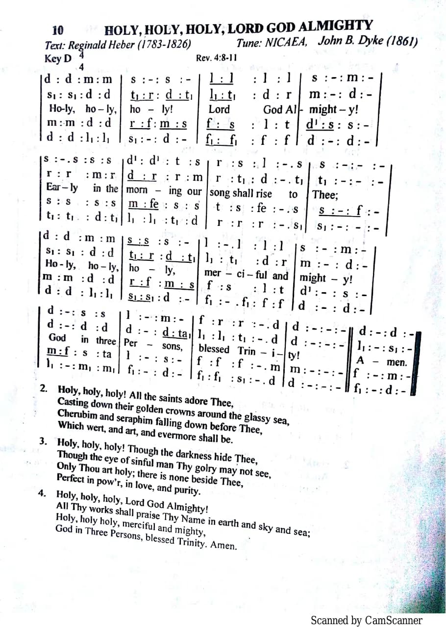Holy Holy Holy Lord God Almighty — first page
