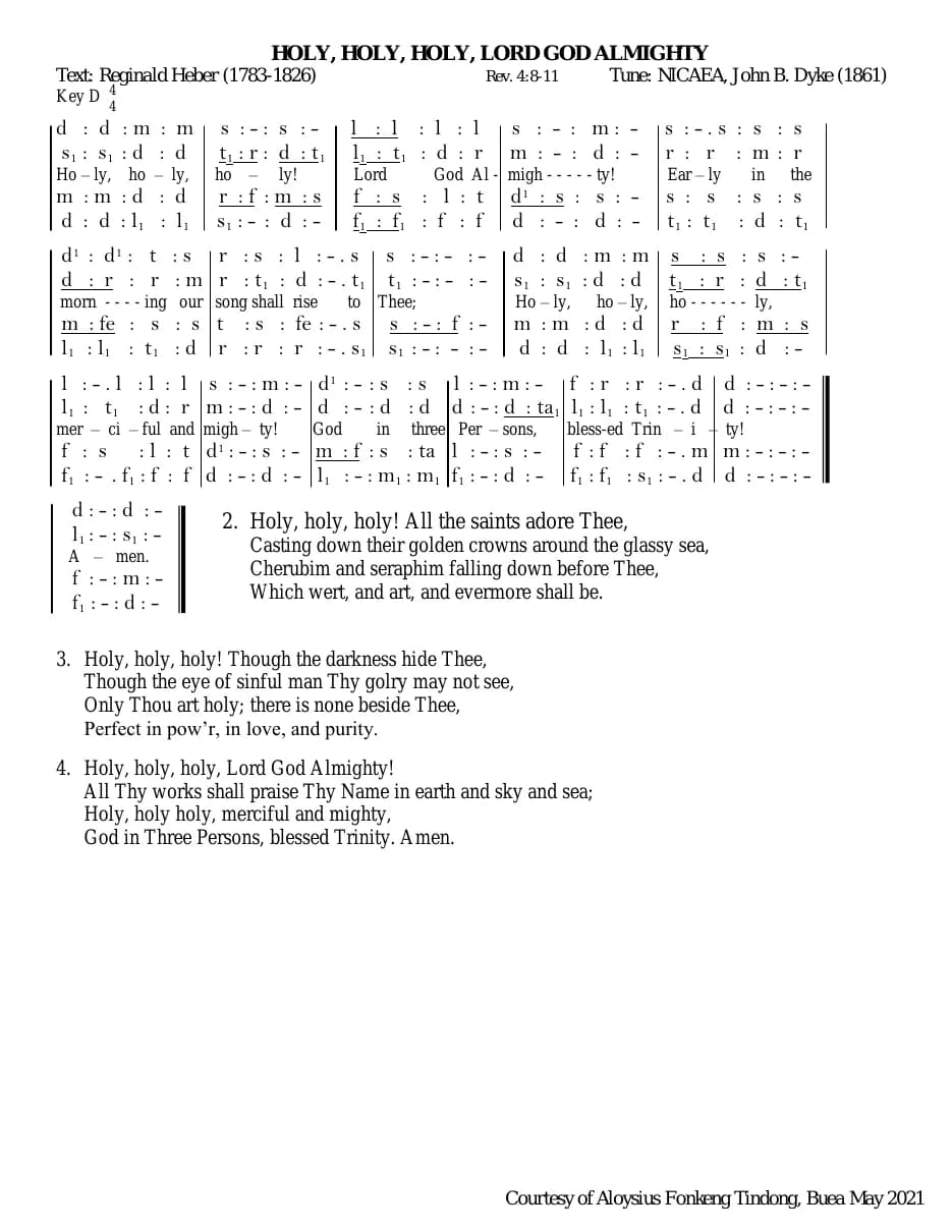 Holy, Holy, Holy, Lord God Almighty — first page