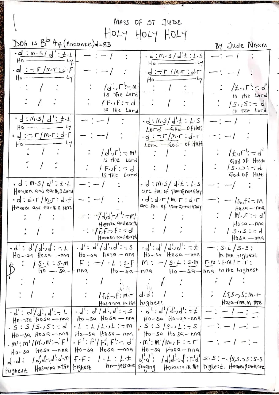 Holy Holy Holy - Mass of St Jude — first page
