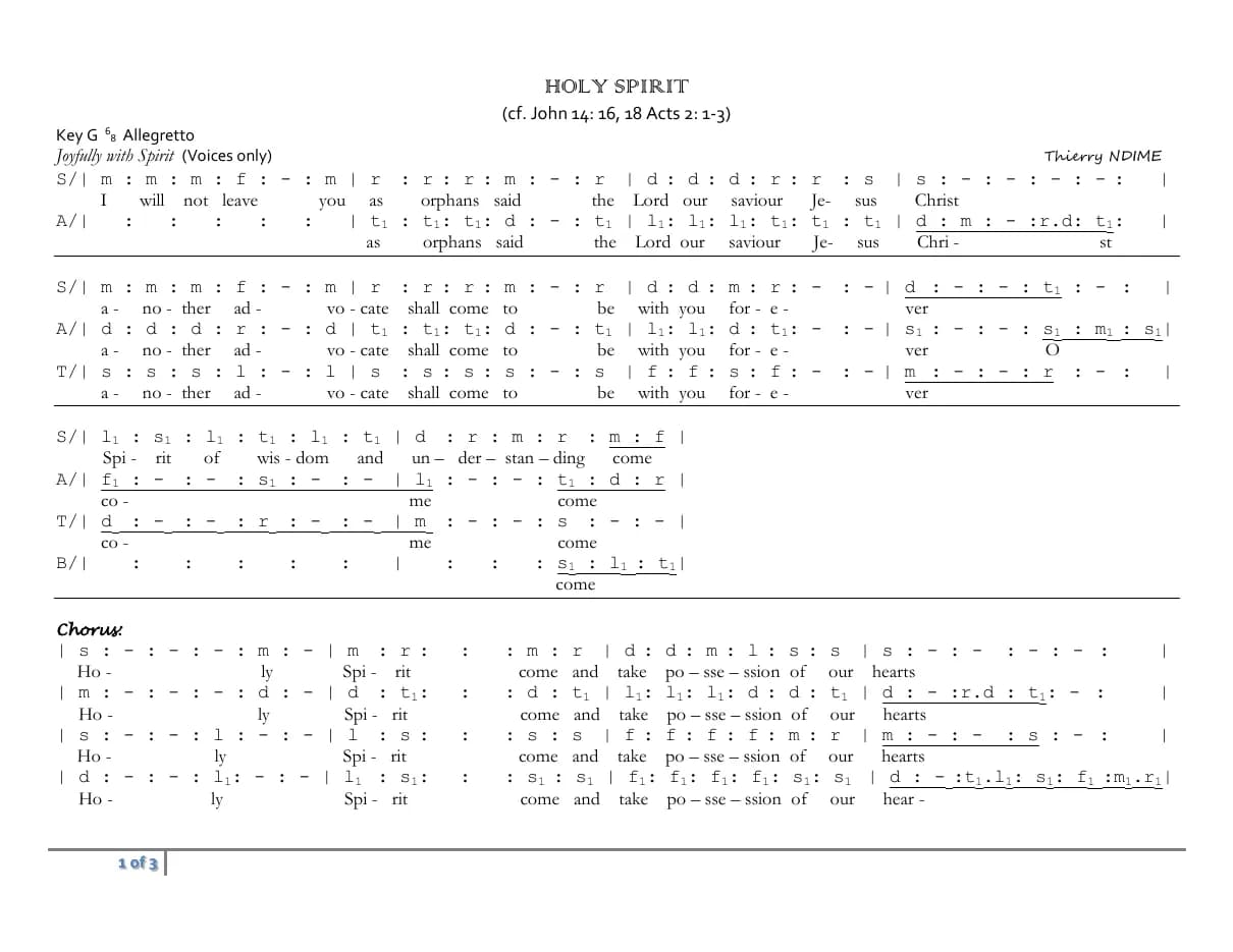 Holy Spirit — first page