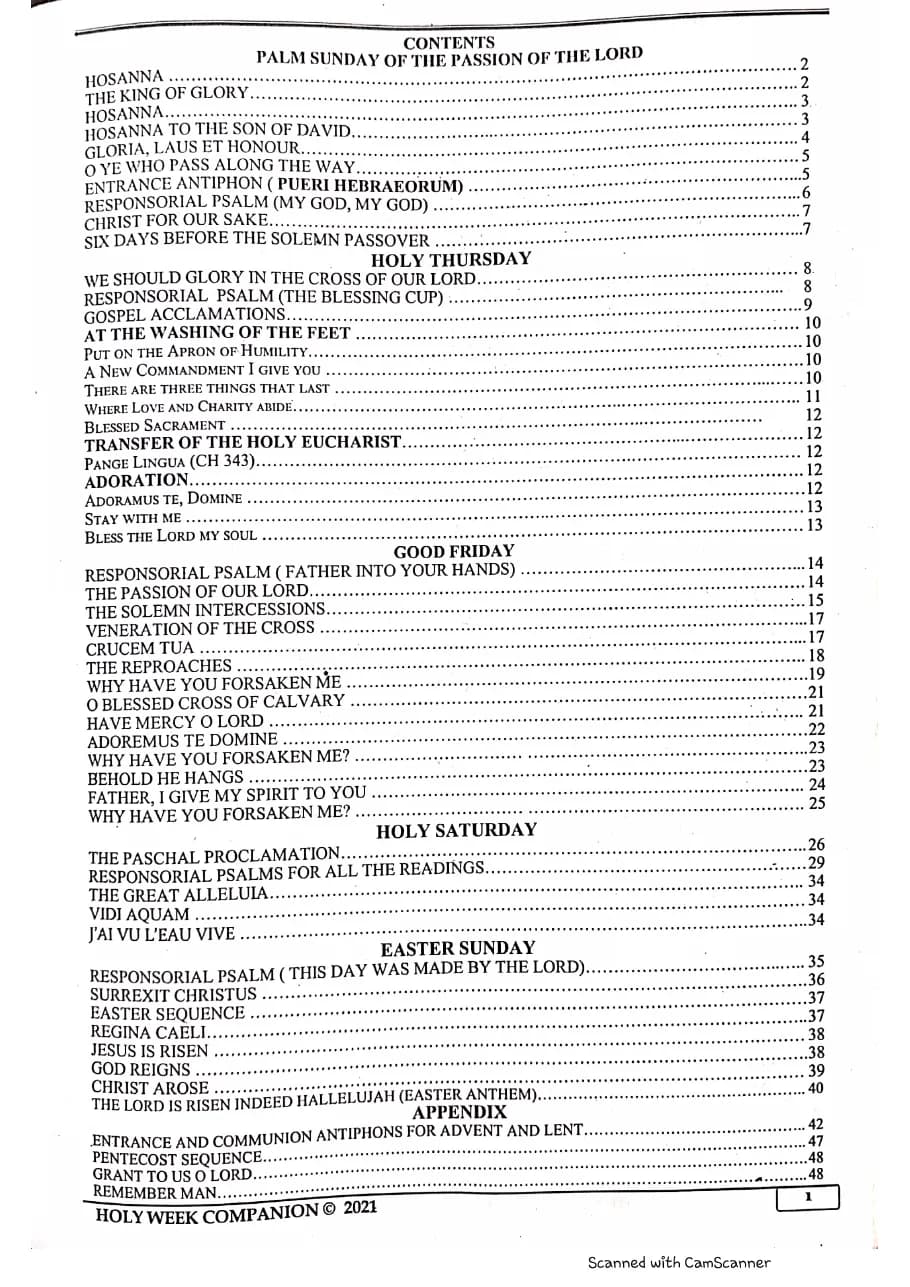 Holy Week Companion 2022 — first page