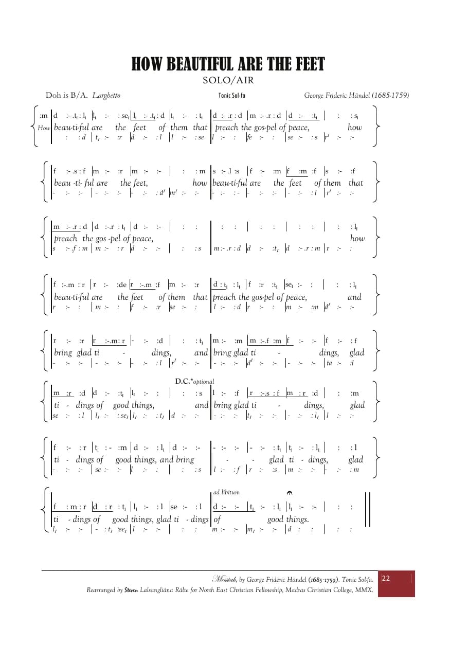 How Beautiful Are the Feet — first page