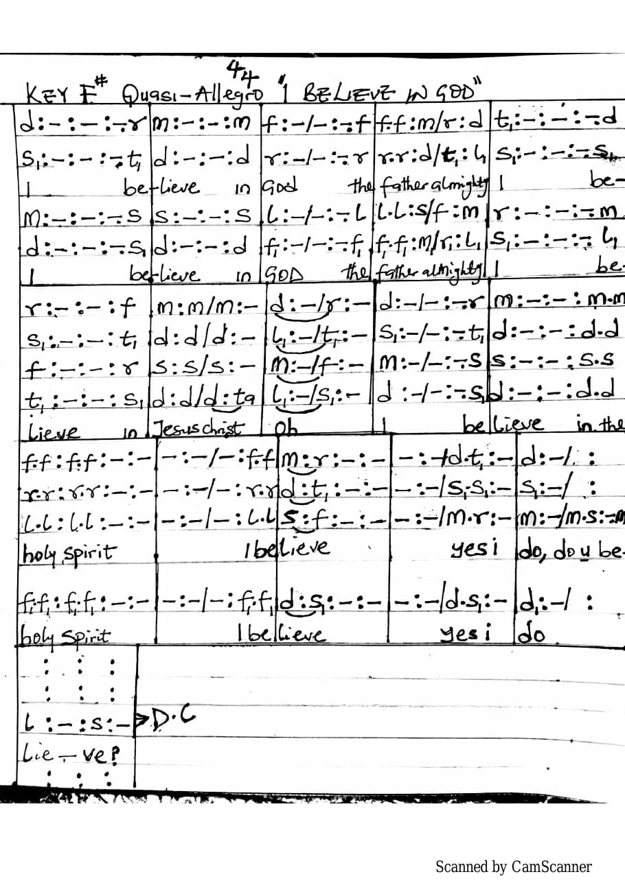 I Believe — first page