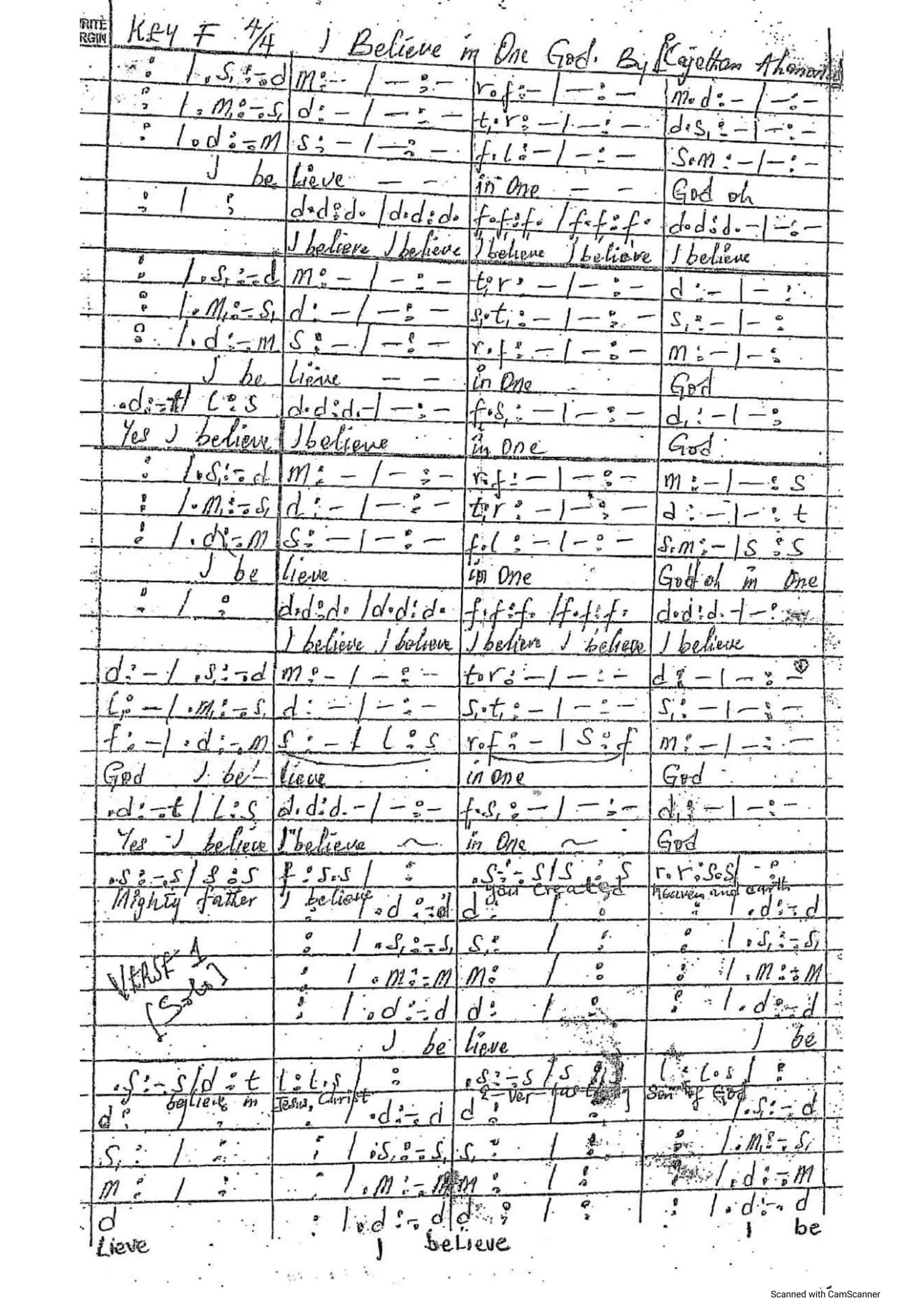 I Believe in God Reggae — first page