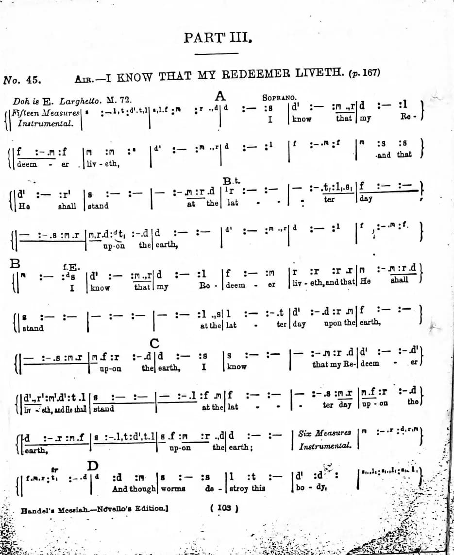 I Know My Redeemer Liveth — first page