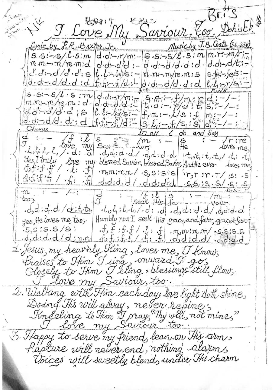 I Love My Saviour — first page