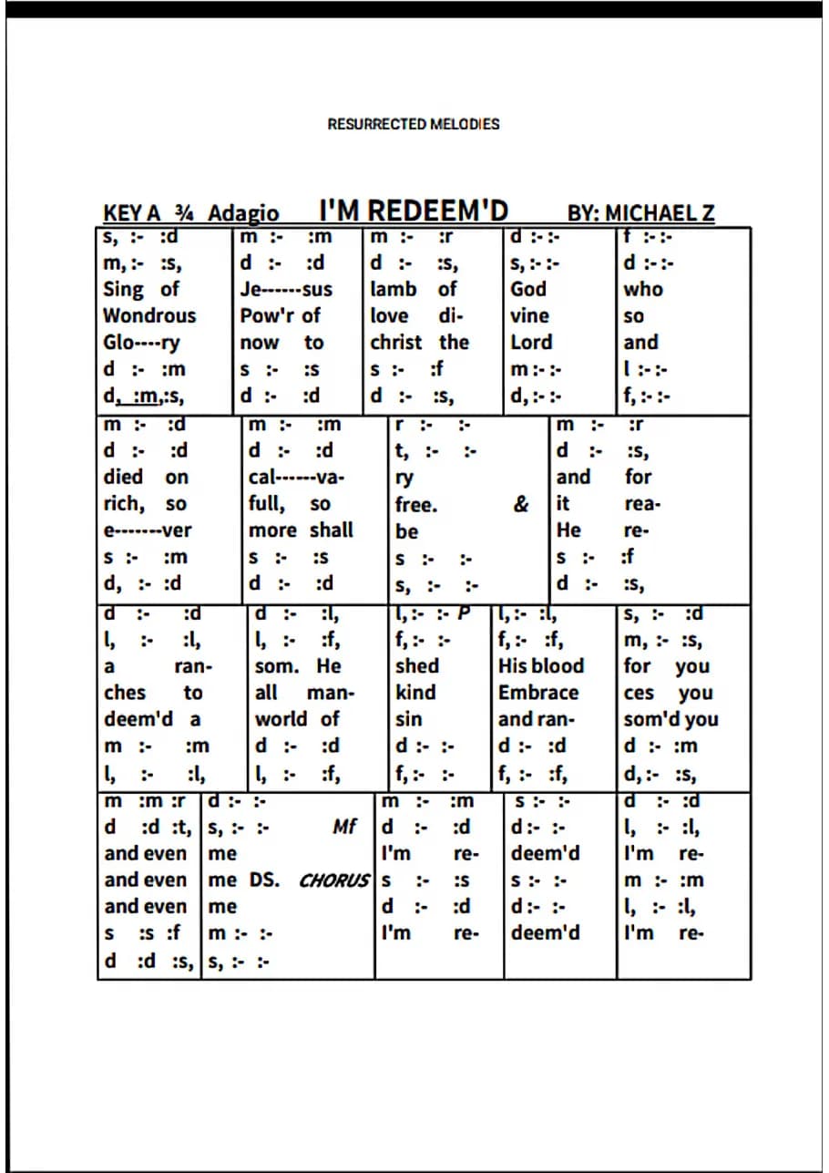 I'm Redeemed — first page