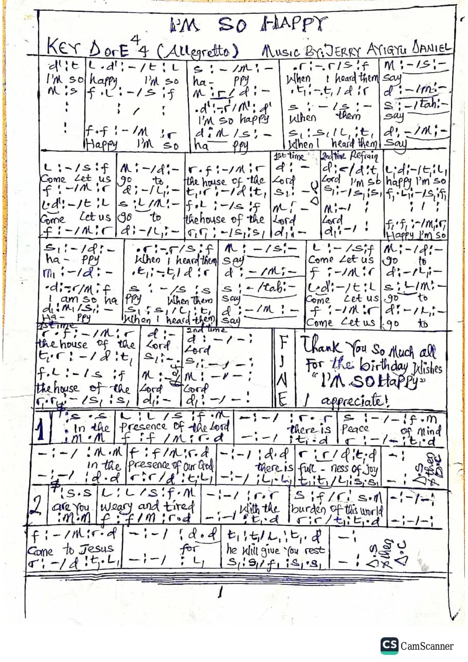 I'm so Happy — first page