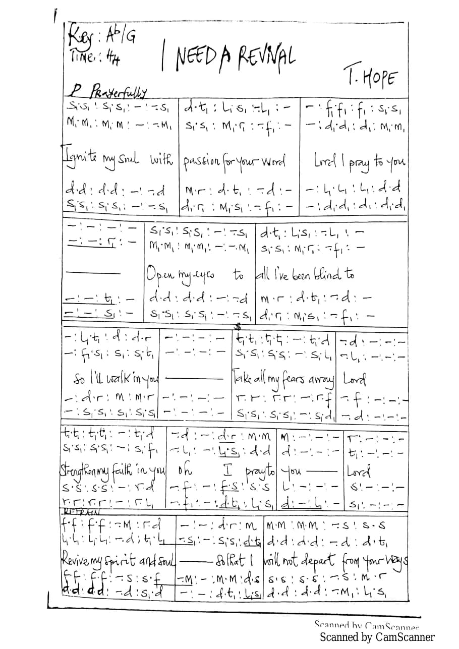 I Need a Revival — first page