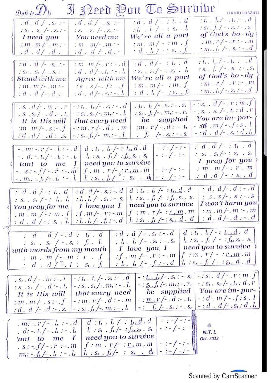 I Need You to Survive — first page