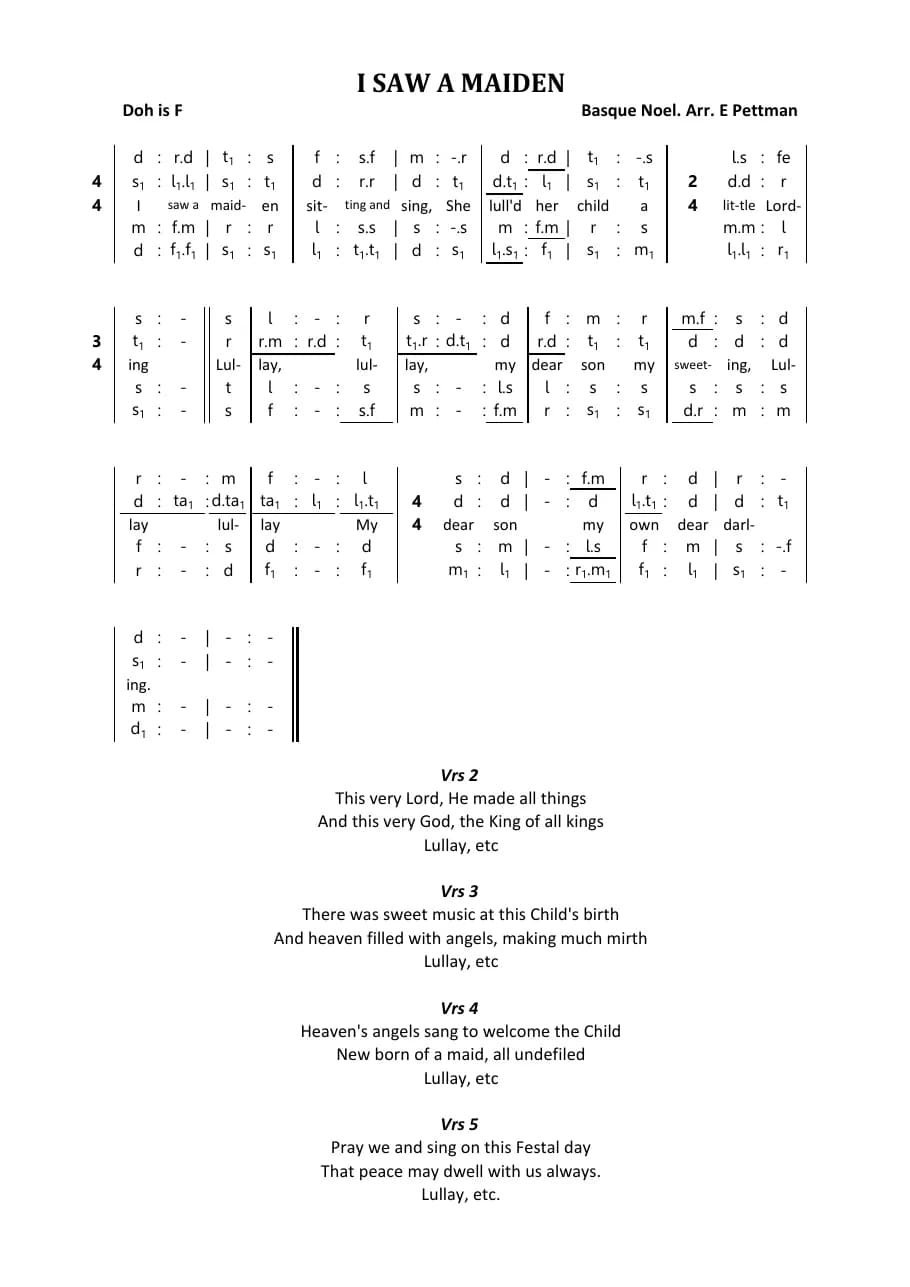 I Saw a Maiden — first page