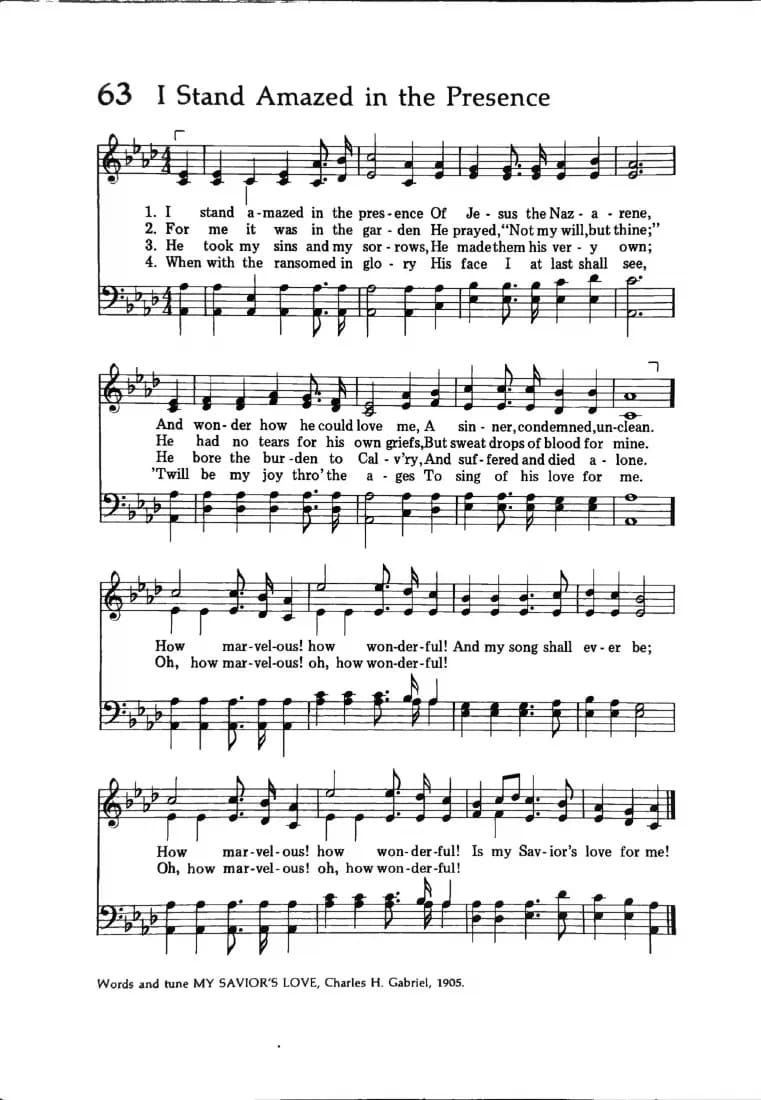 I Stand Amazed in the Presence — first page