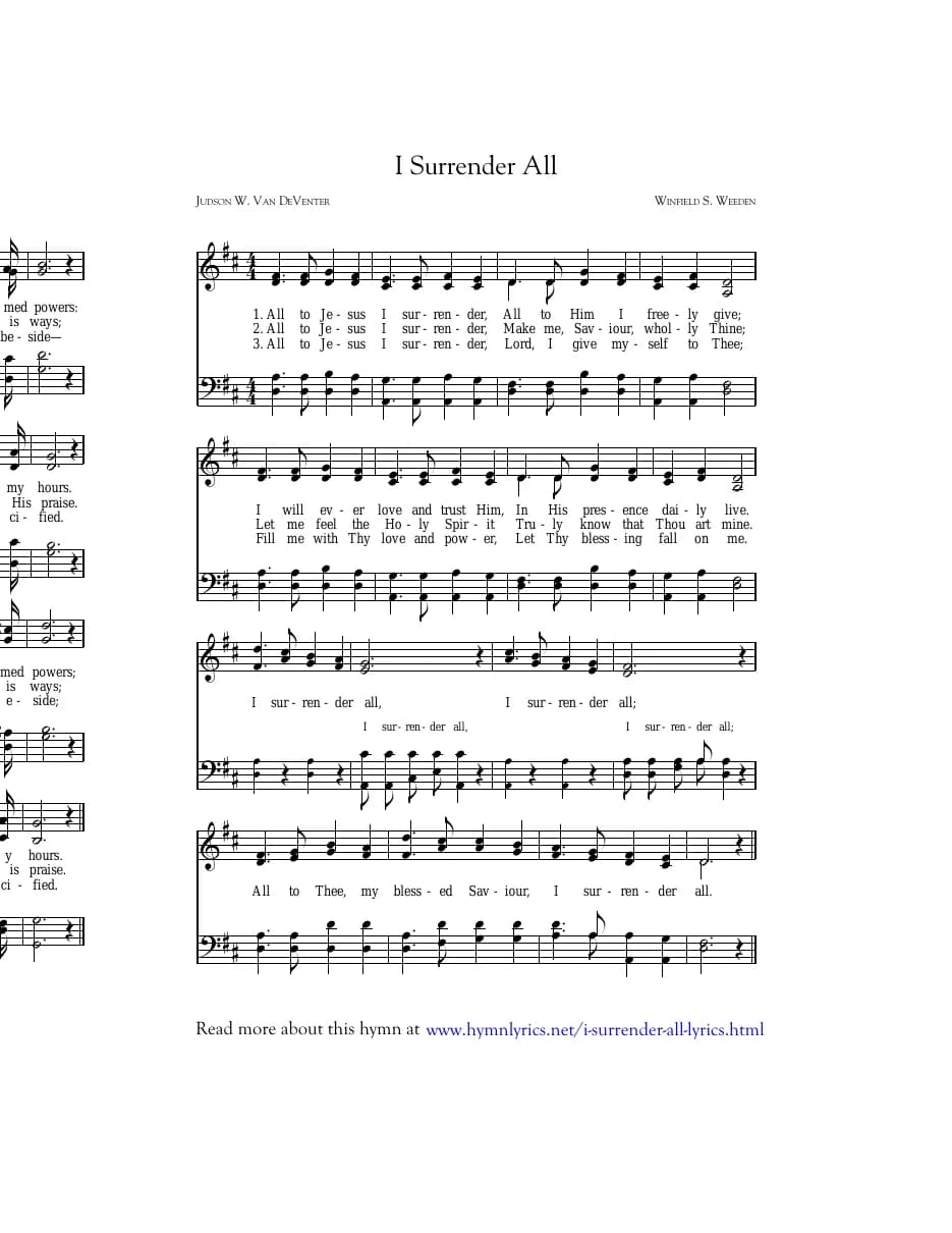 I Surrender All — first page