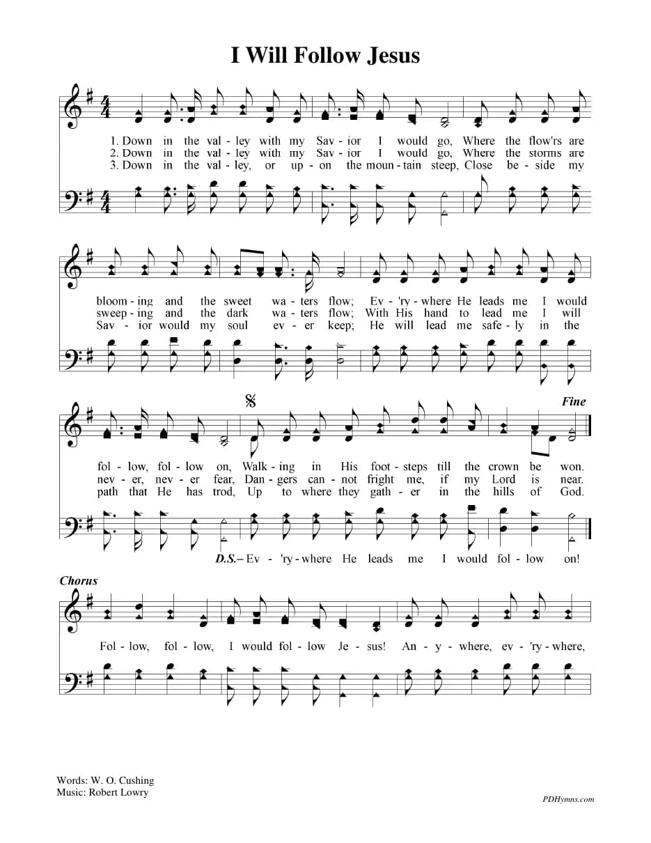 I Will Follow Jesus — first page