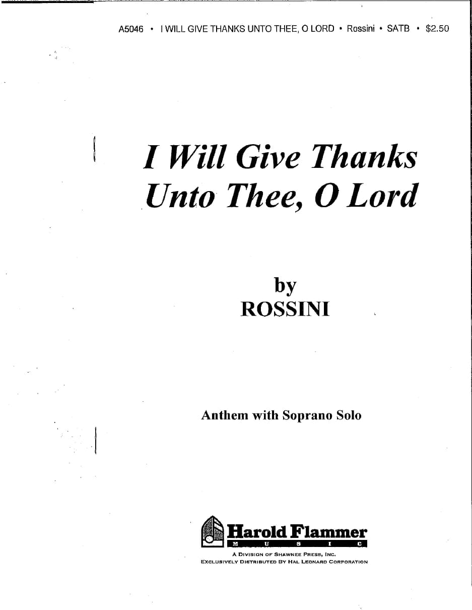 I Will Give Thanks Rossini — first page