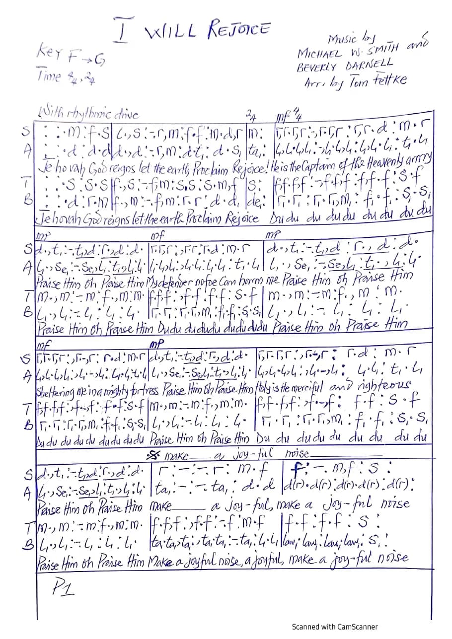 I Will Rejoice — first page