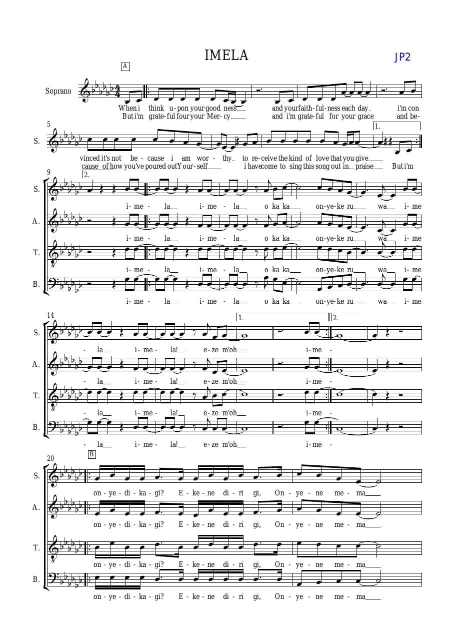 Imela - When I Think Upon Your Goodness — first page