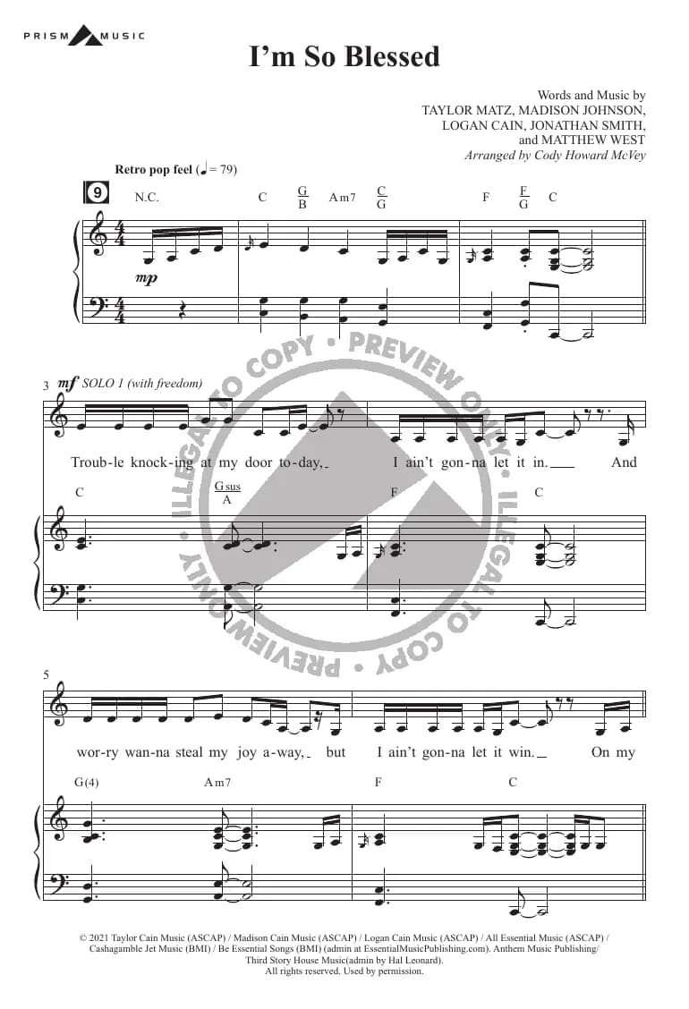 Imsoblessed Choralpreview — first page
