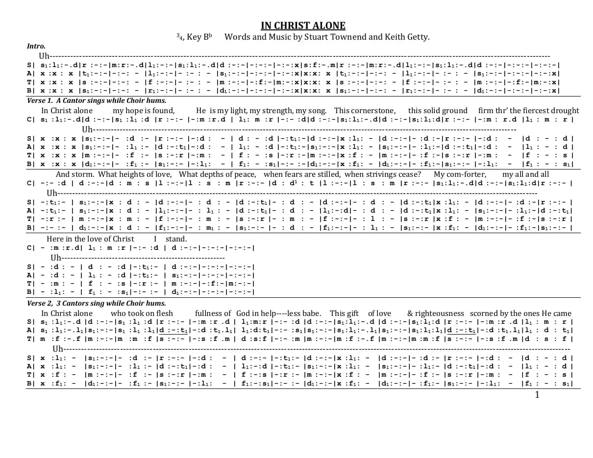In Christ Alone Words and — first page
