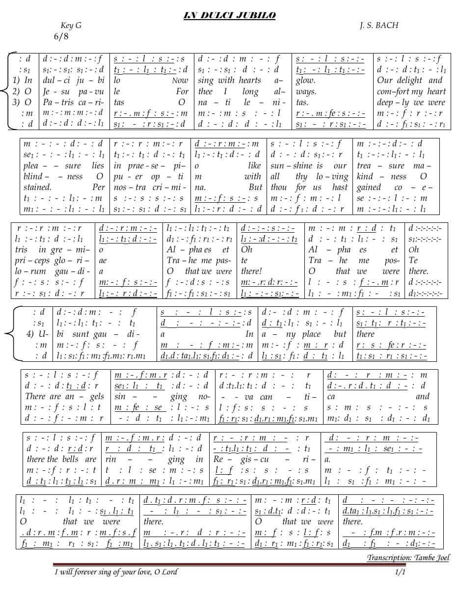 In Dulci Jubilo — first page
