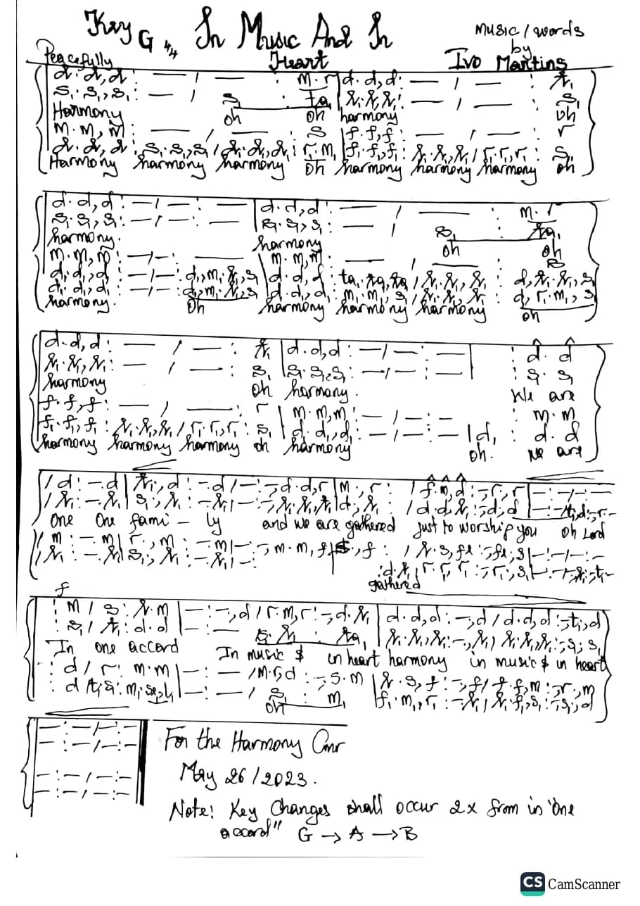 In Music and in Heart — first page