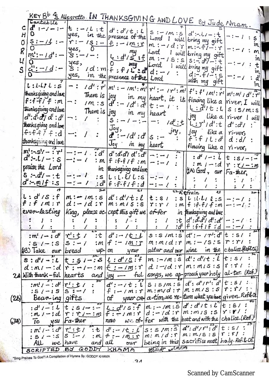 In Thanksgiving and Love — first page