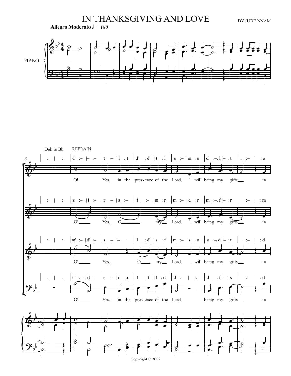 In Thanksgiving and Love — first page