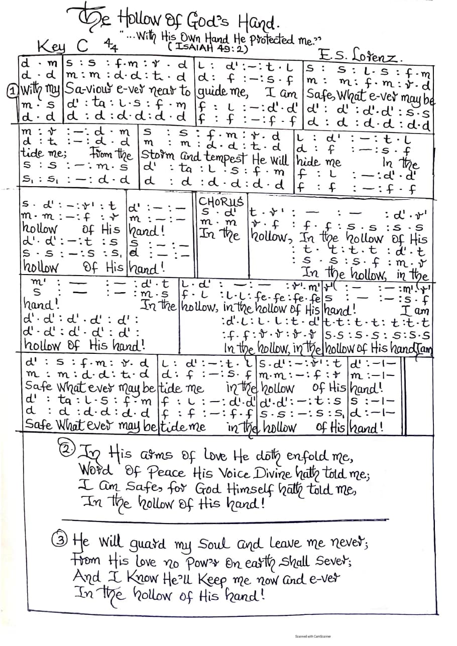 In the Hollow of His Hand — first page