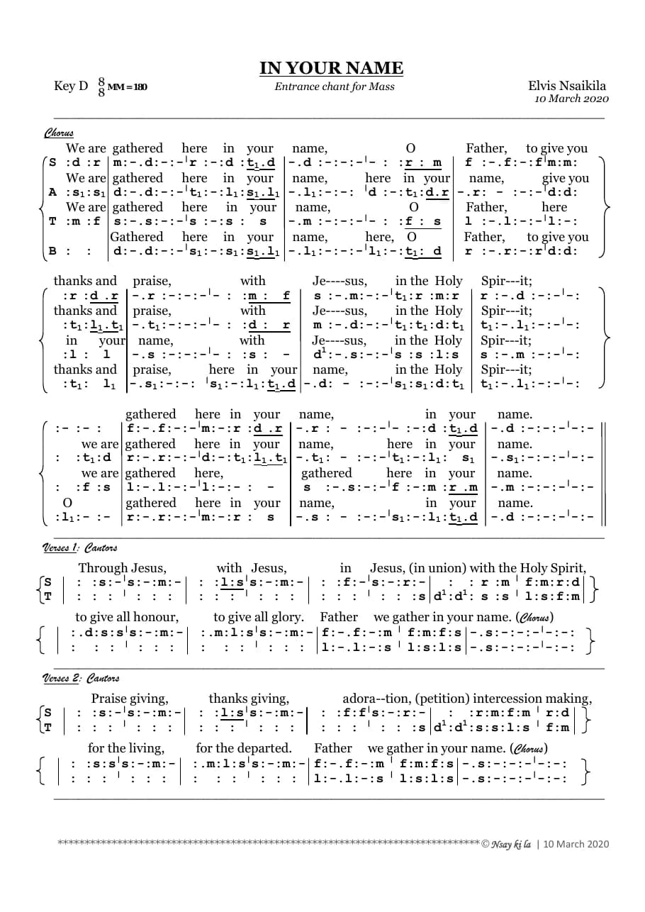 In Your Name — first page